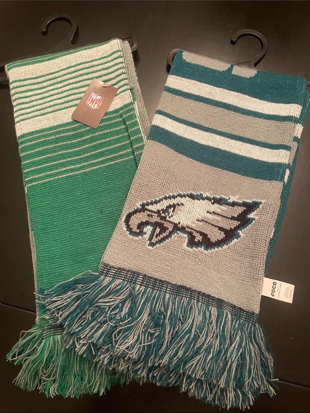 NFL Philadelphia Eagles Striped Knit Scarves - 2 New